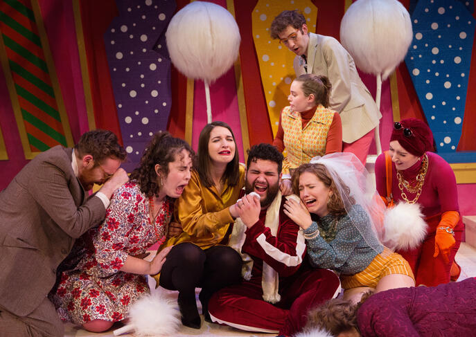 Photo of Kareem as Chrysale in a performance of The Learned Ladies